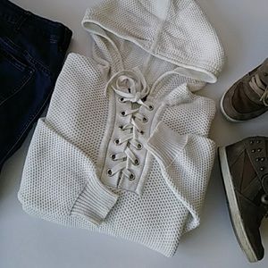 Lace Up Sweater